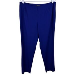 Lafayette 148 NY Women's Stanton Blue Wool Blend Side Zip‎ Straight Leg Pants 12